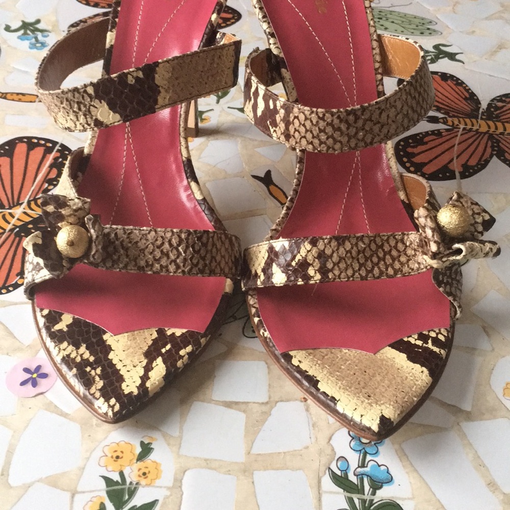 Kate Spade Python Print Leather Heels - image 7